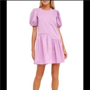 English Factory mixed media pink dress